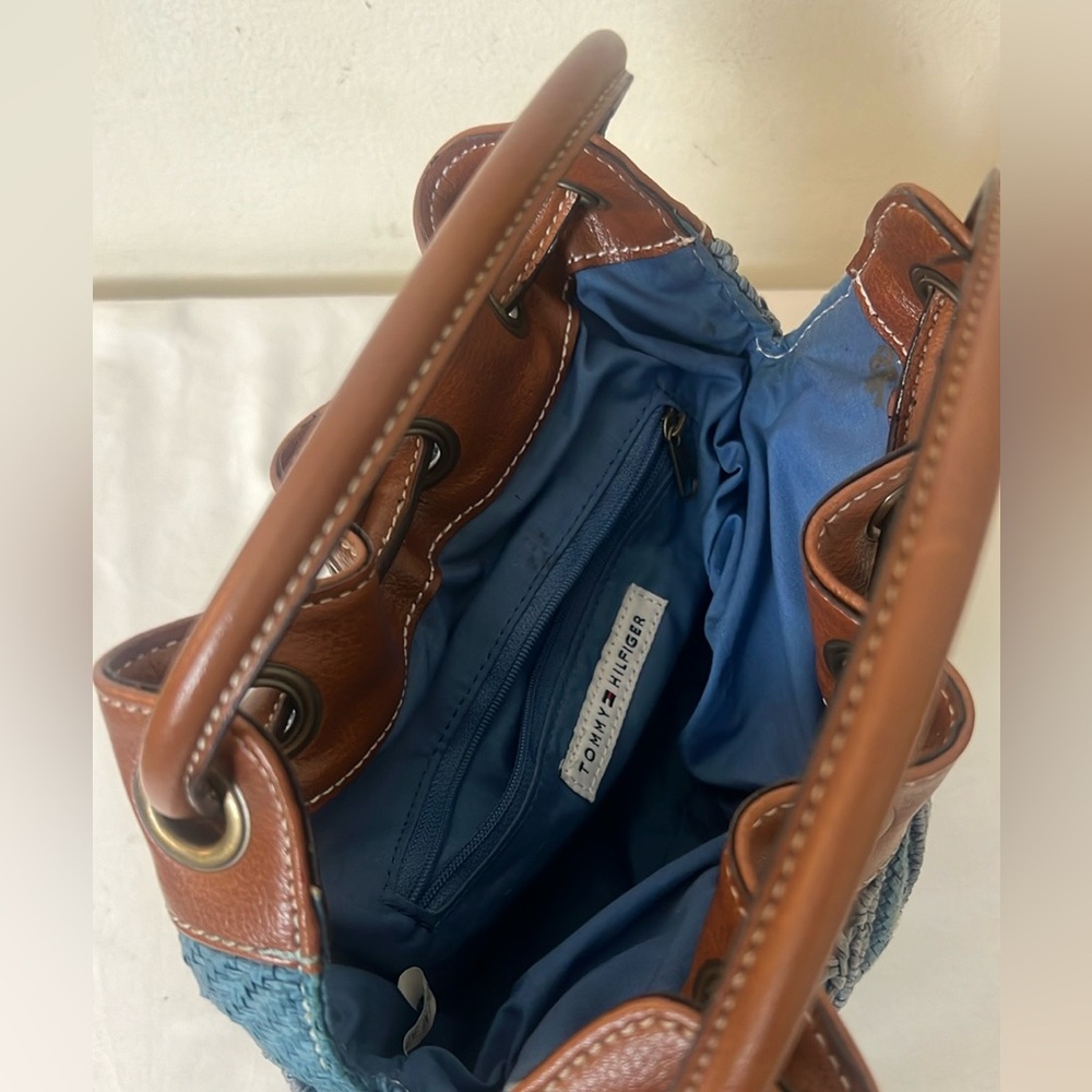 Tommy Hilfiger Denim Draw string Double Handbag. - Picture 14 of 16